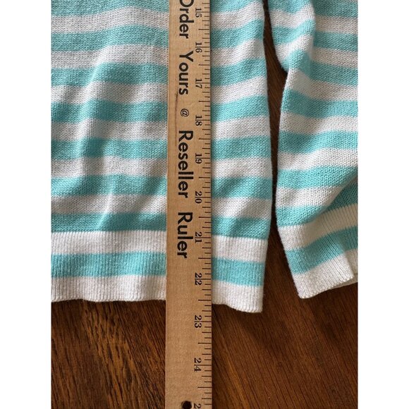 Lilly Pulitzer Womens Striped Cotton Sweater S Blue White/Aqua - Picture 8 of 9